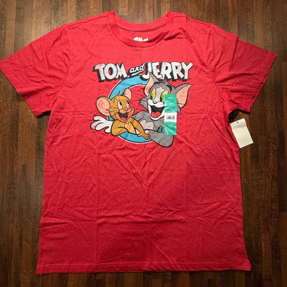 Red Tom and Jerry Graphic T-Shirt